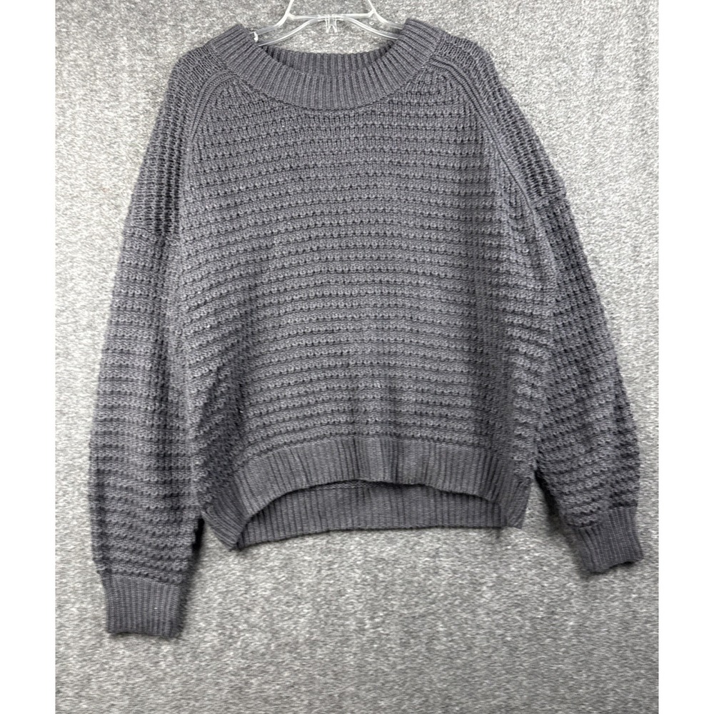 Universal Thread Sweater XXL Gray Waffle Knit Pullover Crewneck Cotton Blend NWT